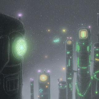 Flamecoil Embroidery style, Midjourney V6.1: cinematic shot from sci-fi movie