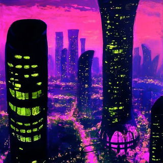 Valleymosaic style, Midjourney V6.1: megacity with futuristic bioarchitecture