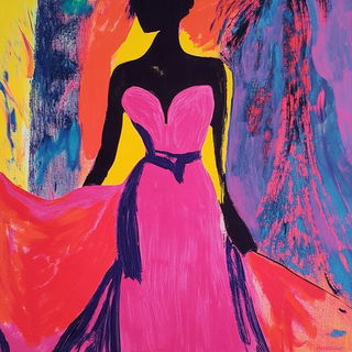 Valleymosaic style, Midjourney V6.1: haute-couture fashion outfit