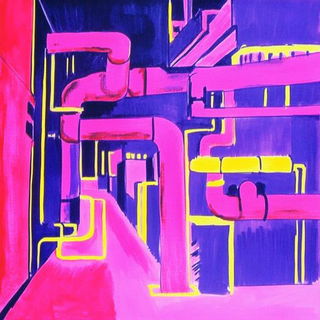 Valleymosaic style, Midjourney V6.1: technical infrastructure blueprint schematics