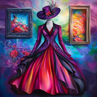 Deckleworld Architecture style, Midjourney V6.1: haute-couture fashion outfit
