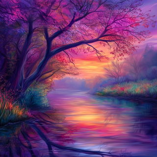 Deckleworld Architecture style, Midjourney V6.1: realistic landscape photograph of quiet dawn