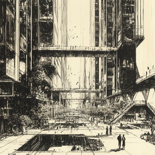 Silvafair style, Midjourney V6.1: megacity with futuristic bioarchitecture