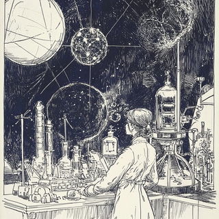 Silvafair style, Midjourney V6.1: editorial illustration for popular scientific magazine cover