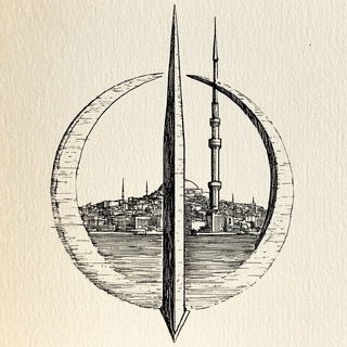 Silvafair style, Midjourney V6.1: bold minimalist logo design for Istanbul city municipal services