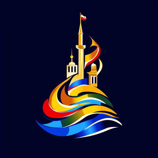 Sunglass Riverism style, Midjourney V6.1: bold minimalist logo design for Istanbul city municipal services