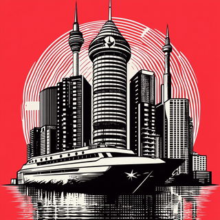 Tincture Socialism style, Midjourney V6.1: bold minimalist logo design for Istanbul city municipal services
