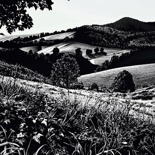 Tincture Socialism style, Midjourney V6.1: realistic landscape photograph of quiet dawn