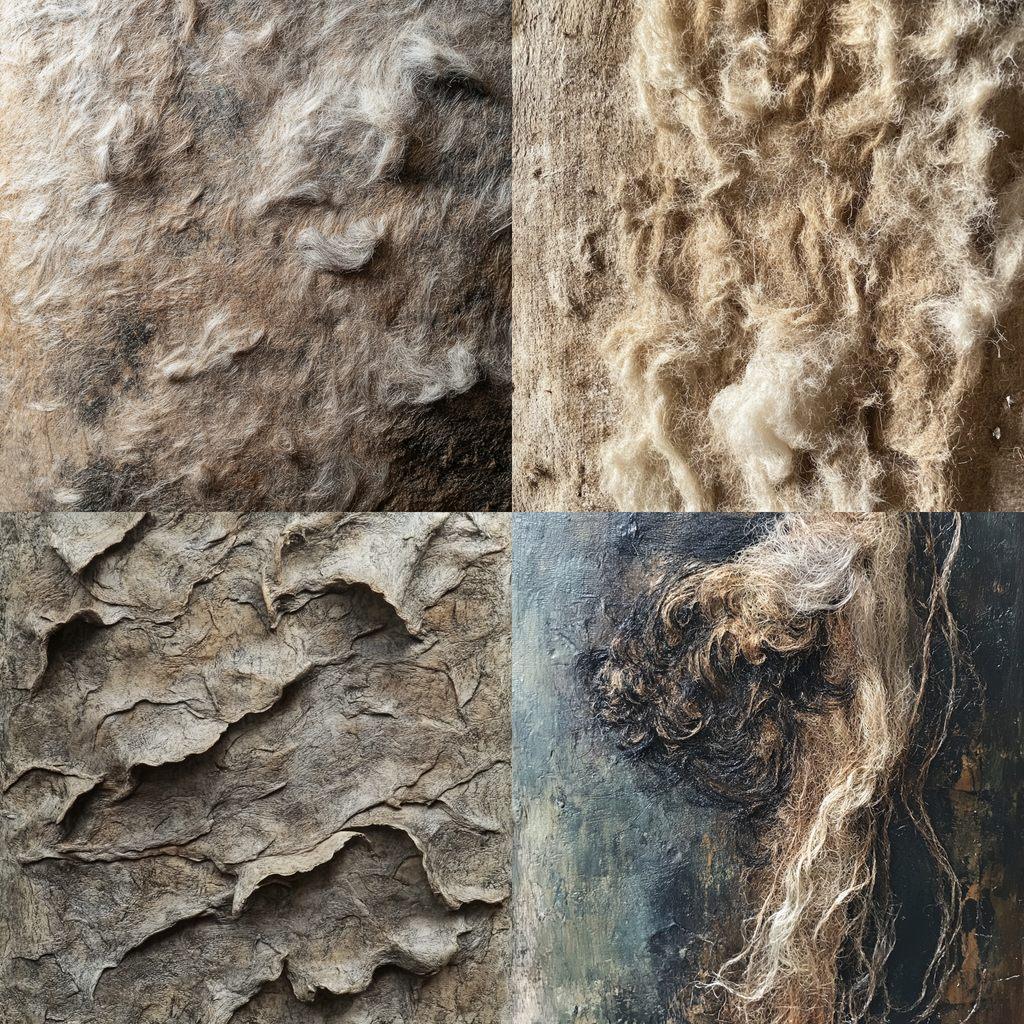 Fibrous texture style, Midjourney V6.1, render 1 of 4