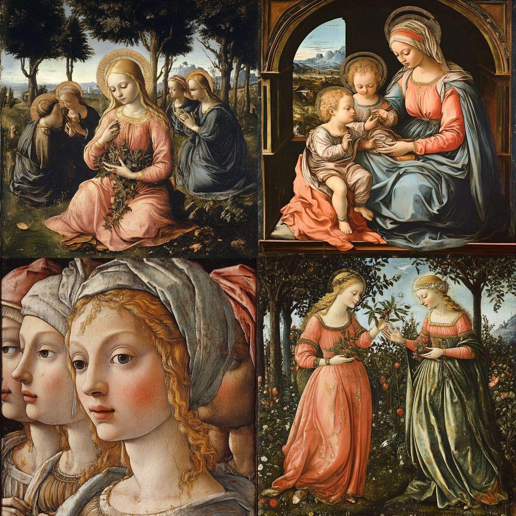 Filippino Lippi style, Midjourney V6.1, render 1 of 4