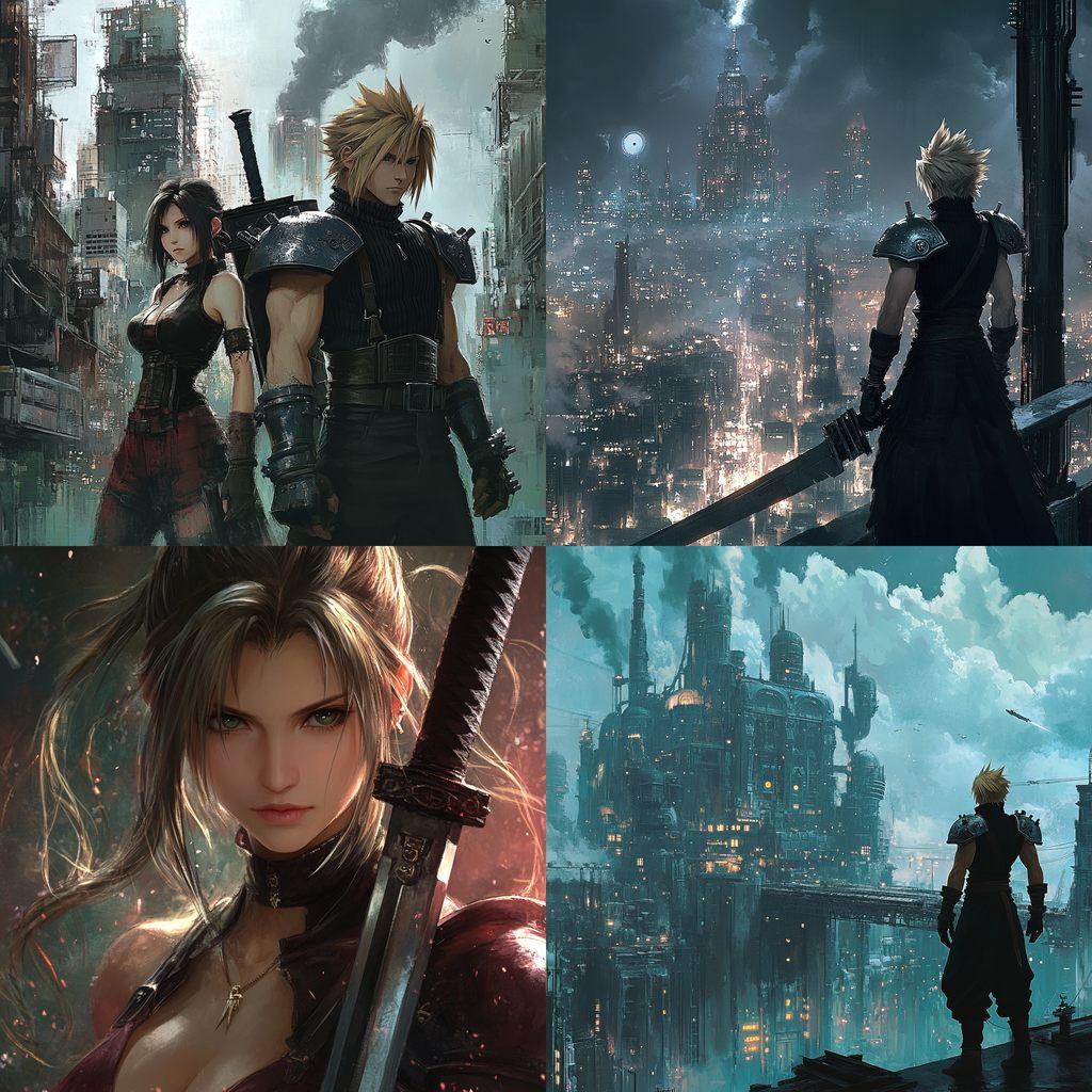 Final Fantasy VII style, Midjourney V6.1, render 1 of 4