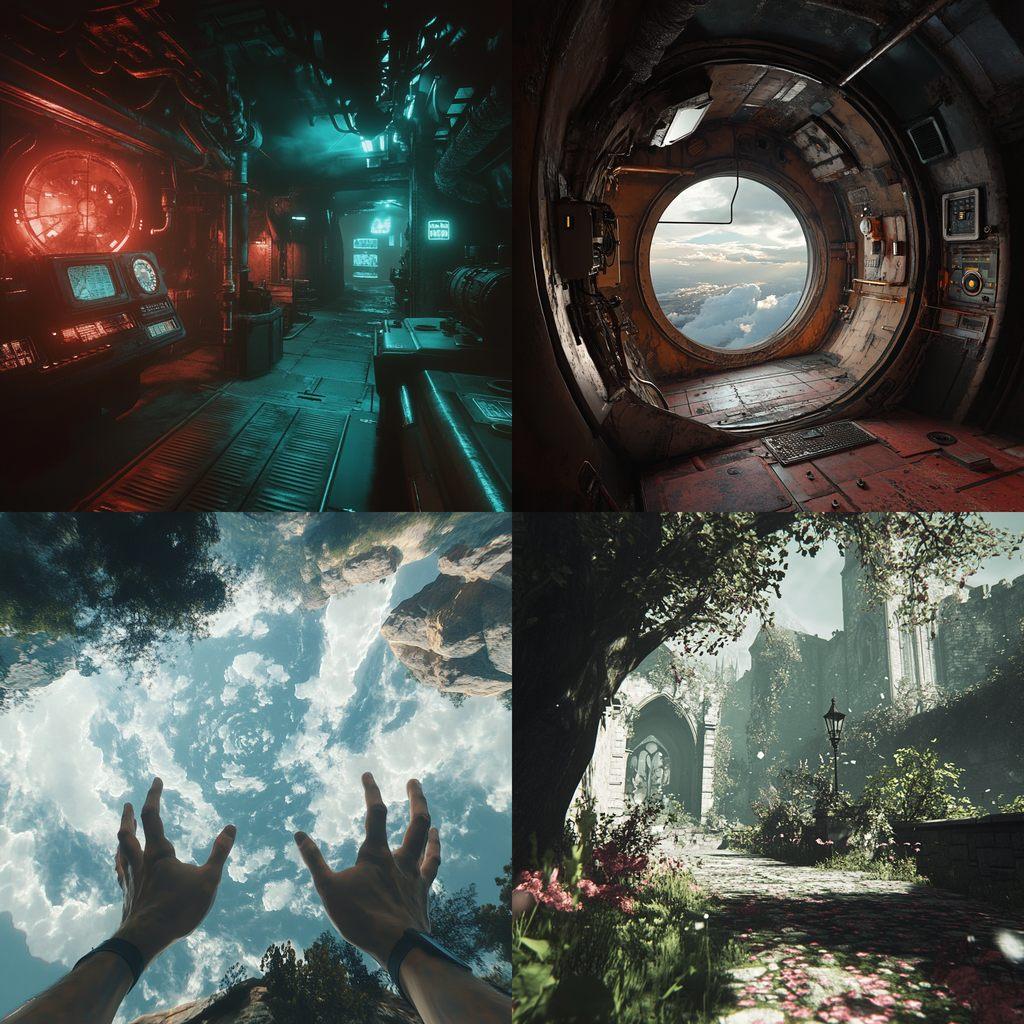 First-person view style, Midjourney V6.1, render 1 of 4