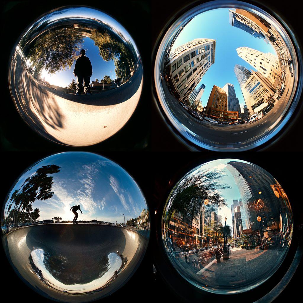 Fisheye lens style, Midjourney V6.1, render 1 of 4