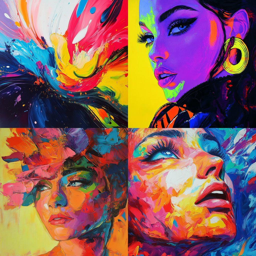 Flashy colors style, Midjourney V6.1, render 1 of 4