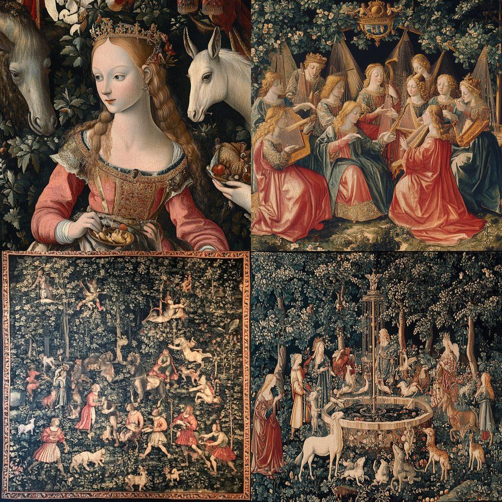 Flemish tapestry style, Midjourney V6.1, render 1 of 4