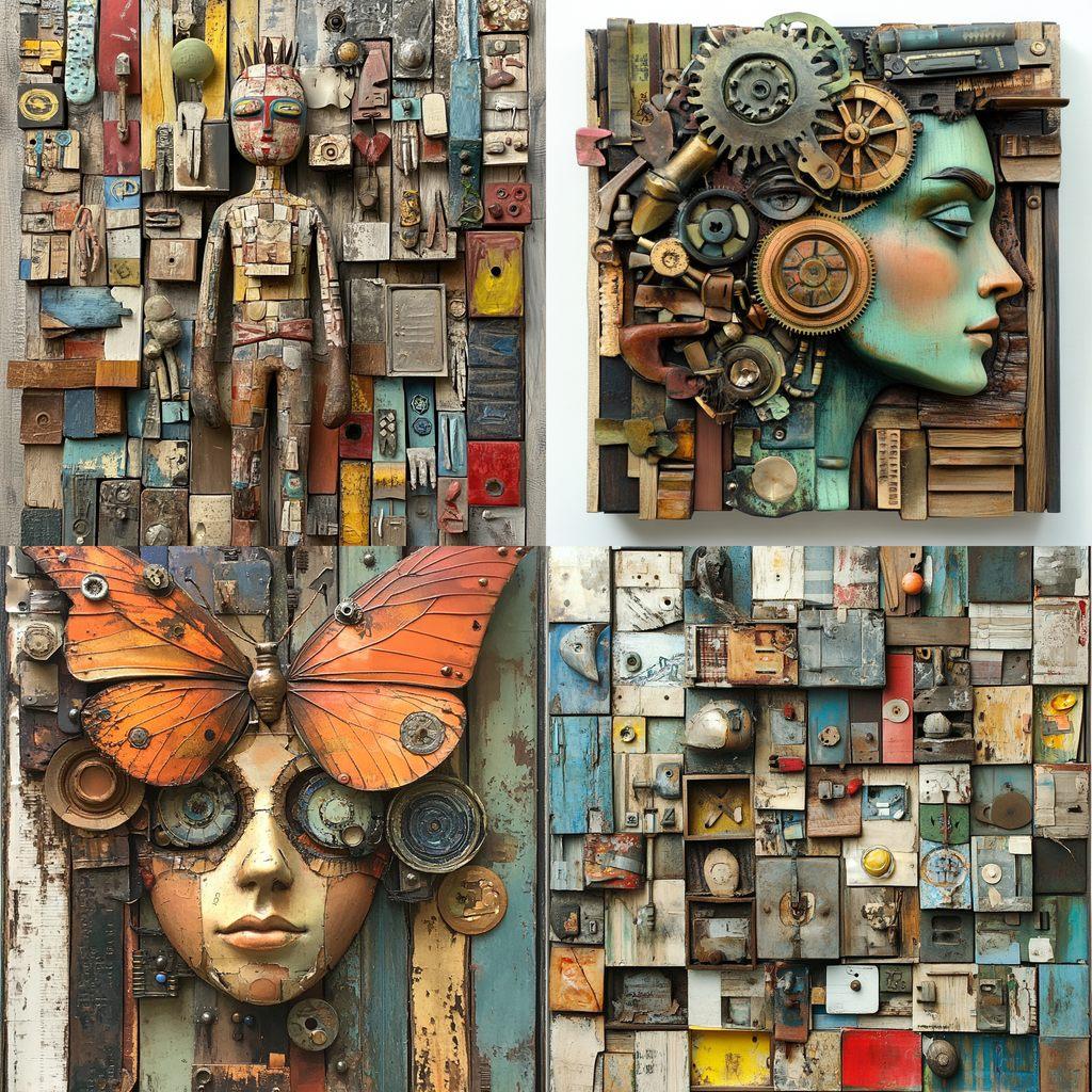 Found object art style, Midjourney V6.1, render 1 of 4