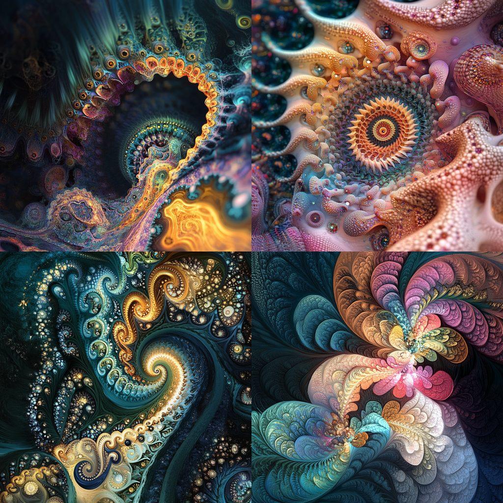Fractal art style, Midjourney V6.1, render 1 of 4