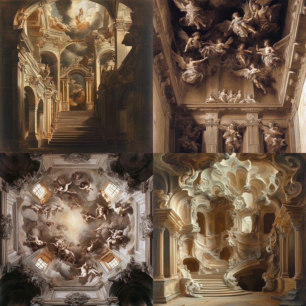 Francesco Borromini style, Midjourney V6.1, render 1 of 4