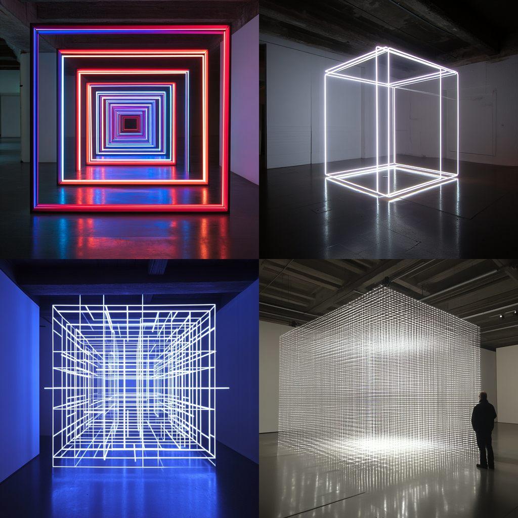 Francois Morellet style, Midjourney V6.1, render 1 of 4