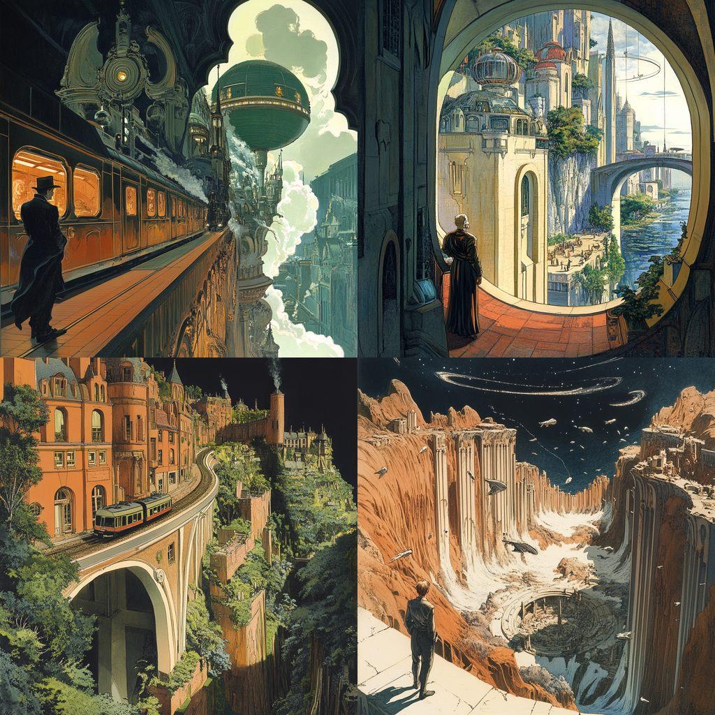 Francois Schuiten style, Midjourney V6.1, render 1 of 4