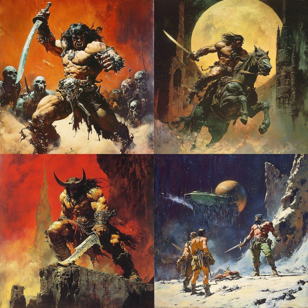 Frank Frazetta style, Midjourney V6.1, render 1 of 4