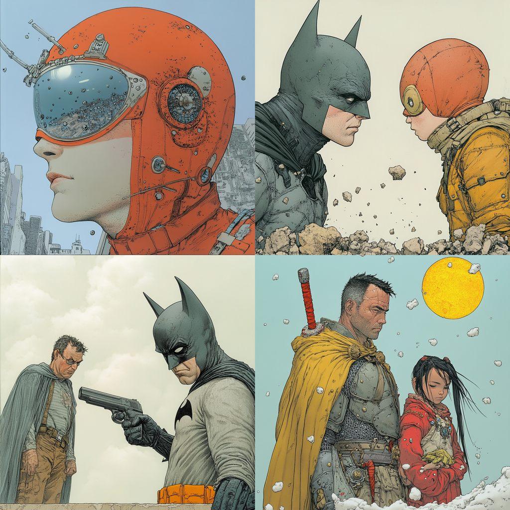 Frank Quitely style, Midjourney V6.1, render 1 of 4