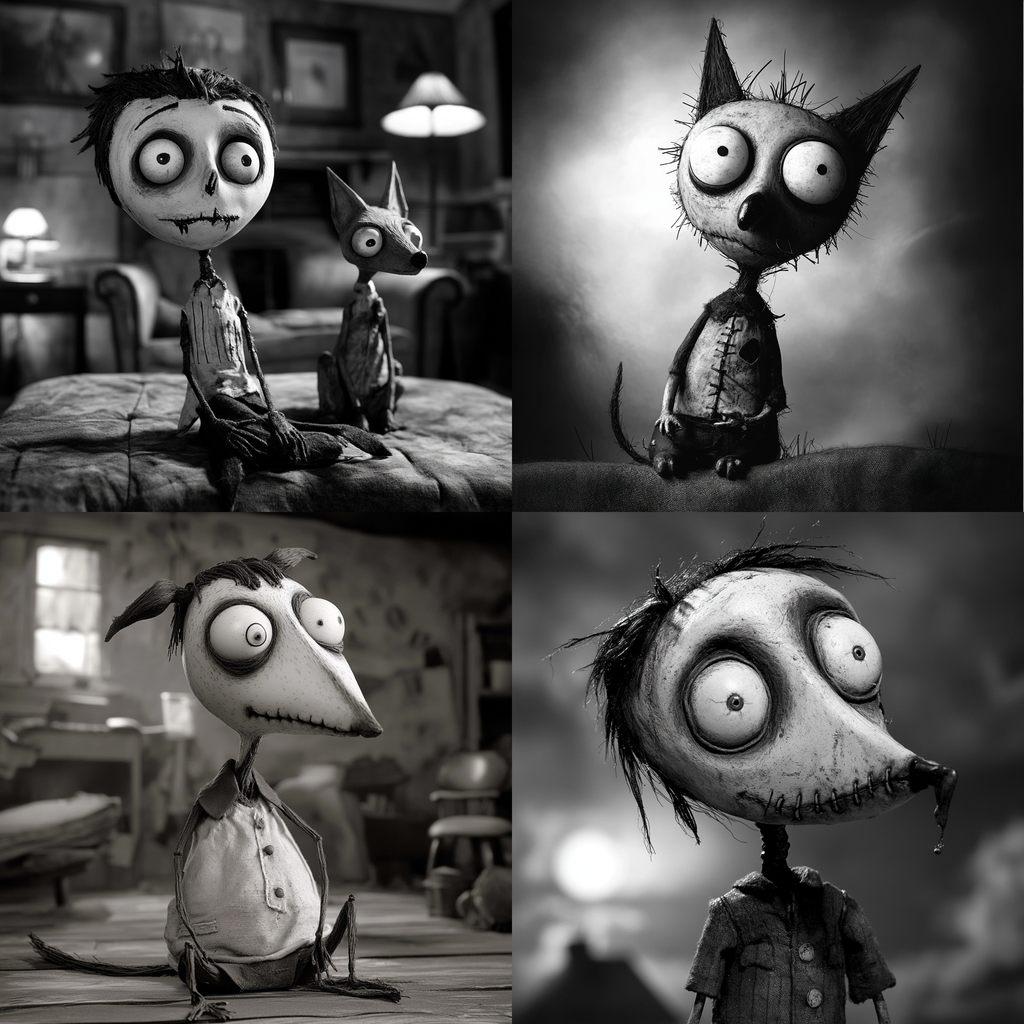 Frankenweenie style, Midjourney V6.1, render 1 of 4