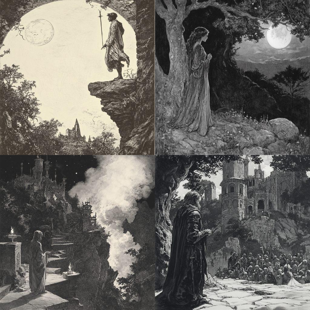 Franklin Booth style, Midjourney V6.1, render 1 of 4
