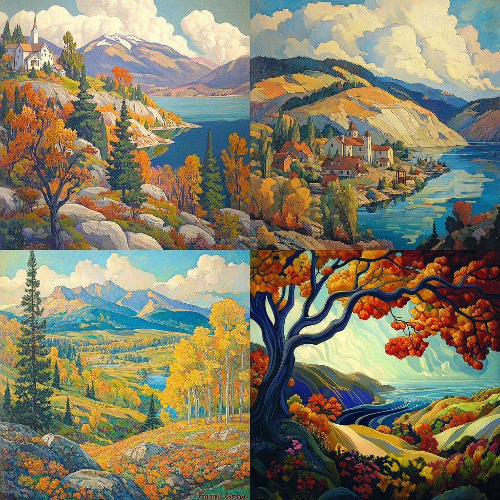 Franklin Carmichael style, Midjourney V6.1, render 1 of 4