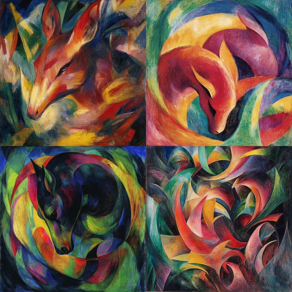 Franz Marc style, Midjourney V6.1, render 1 of 4