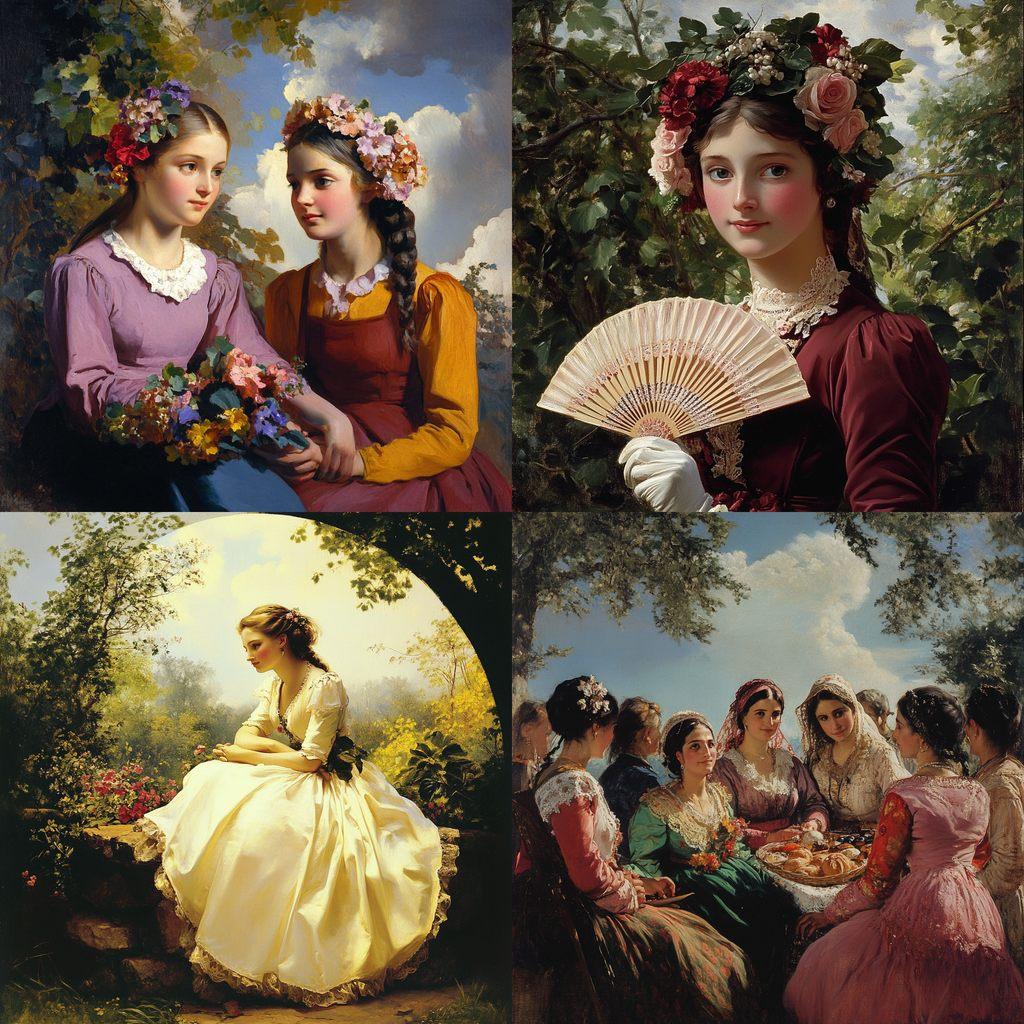 Franz Xaver Winterhalter style, Midjourney V6.1, render 1 of 4