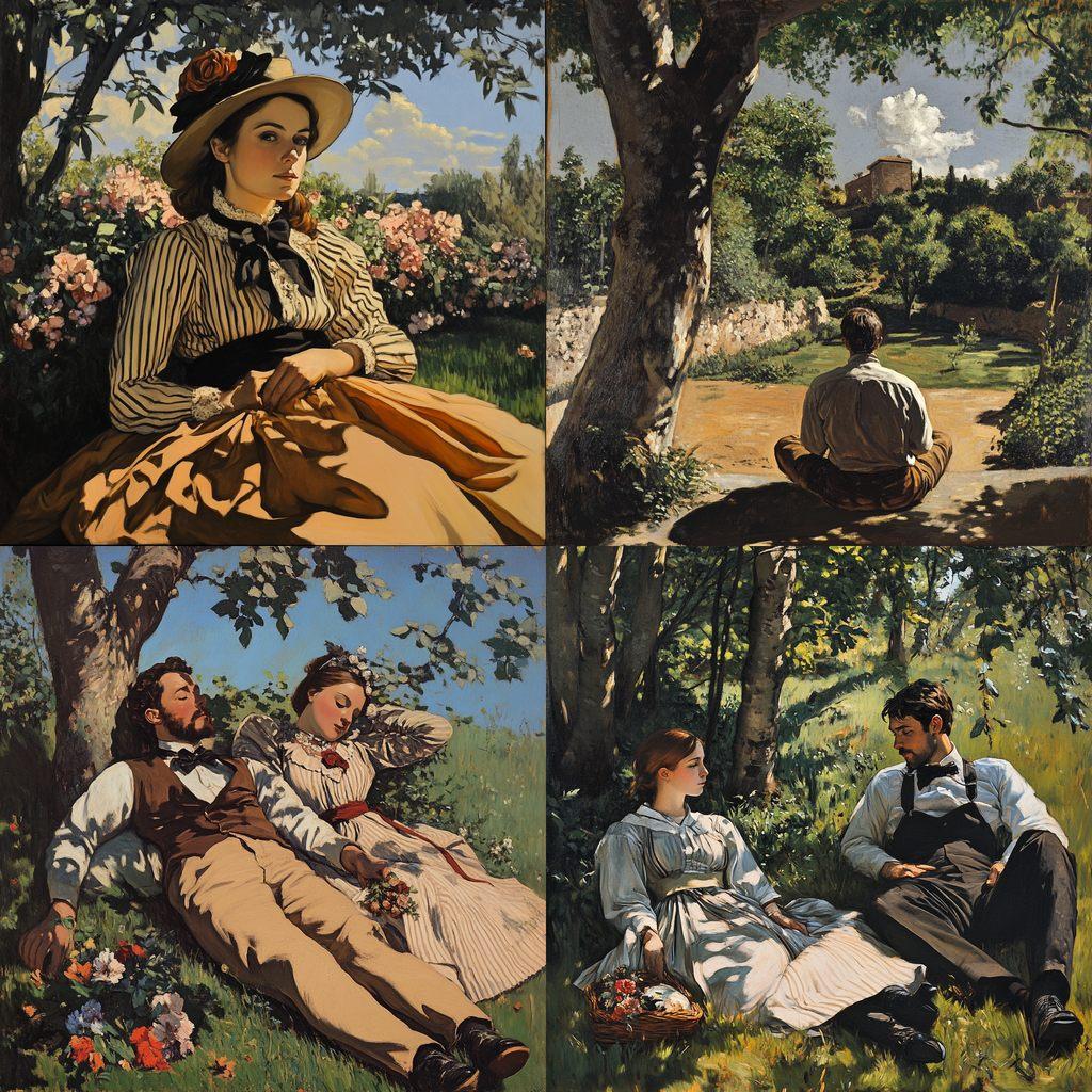 Frederic Bazille style, Midjourney V6.1, render 1 of 4