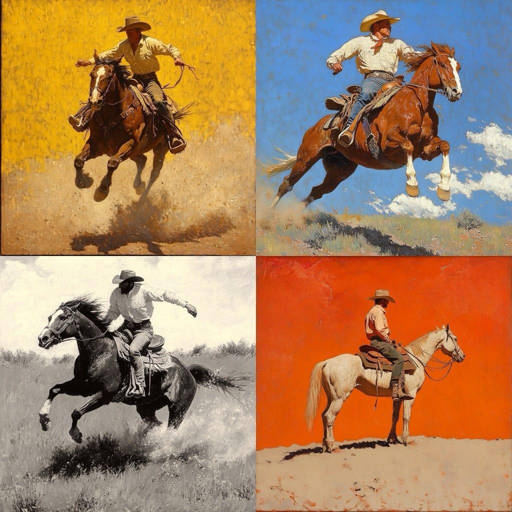 Frederic Remington style, Midjourney V6.1, render 1 of 4
