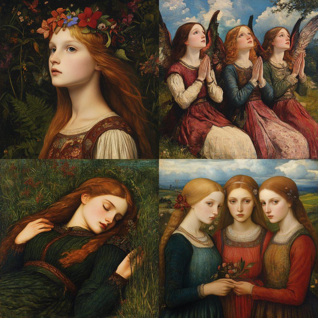 Frederic William Burton style, Midjourney V6.1, render 1 of 4