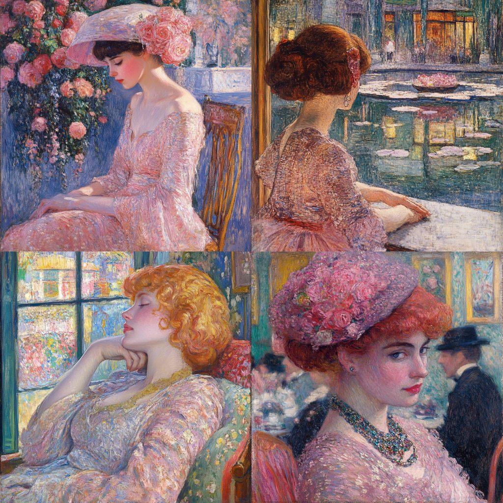 Frederick Carl Frieseke style, Midjourney V6.1, render 1 of 4