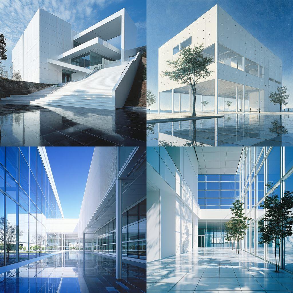 Fumihiko Maki style, Midjourney V6.1, render 1 of 4