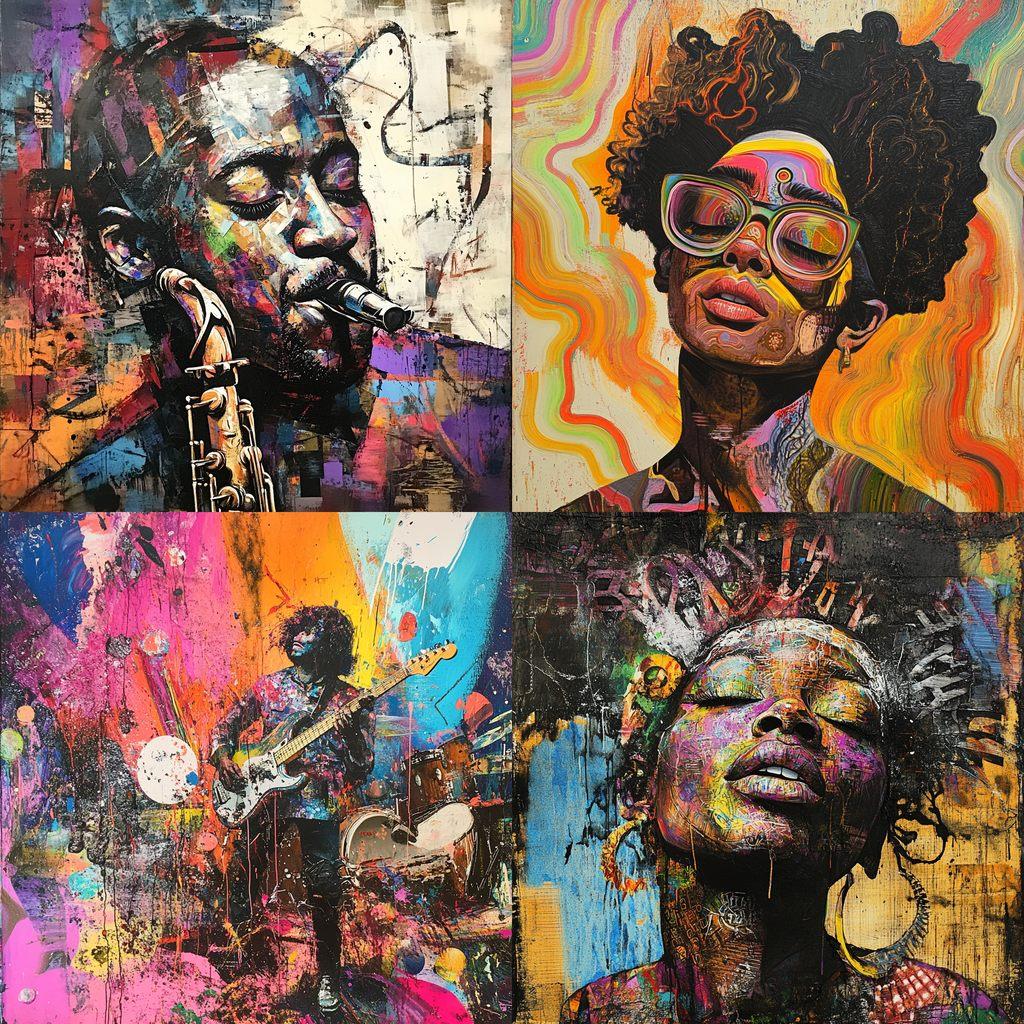 Funk art style, Midjourney V6.1, render 1 of 4