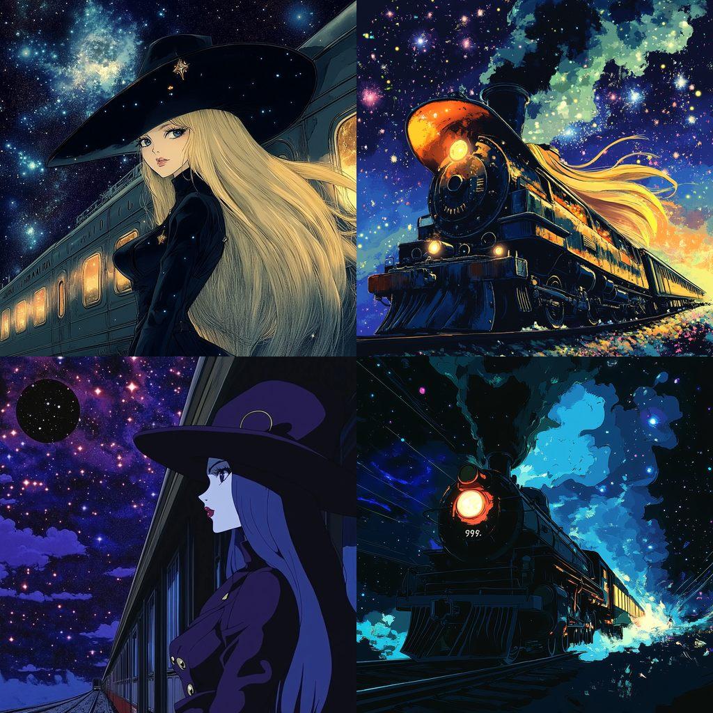 Galaxy Express 999 style, Midjourney V6.1, render 1 of 4