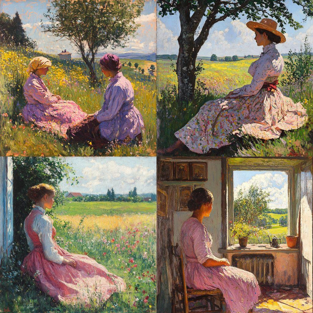 Gari Melchers style, Midjourney V6.1, render 1 of 4