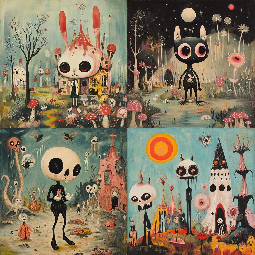 Gary Baseman style, Midjourney V6.1, render 1 of 4