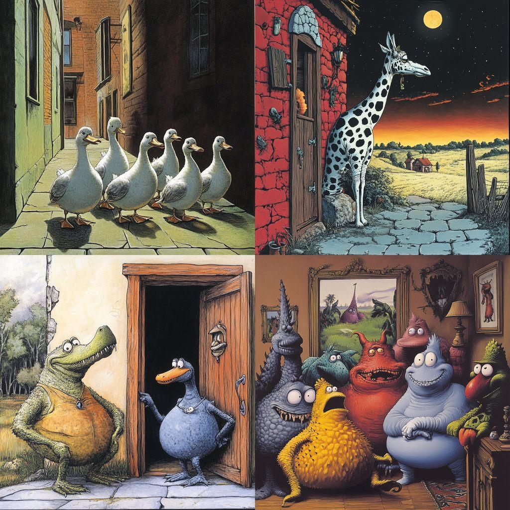 Gary Larson style, Midjourney V6.1, render 1 of 4