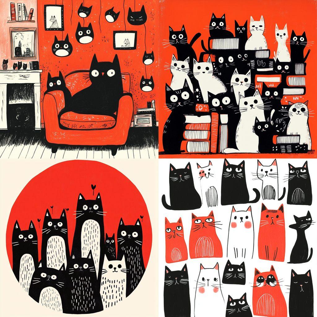 Gemma Correll style, Midjourney V6.1, render 1 of 4