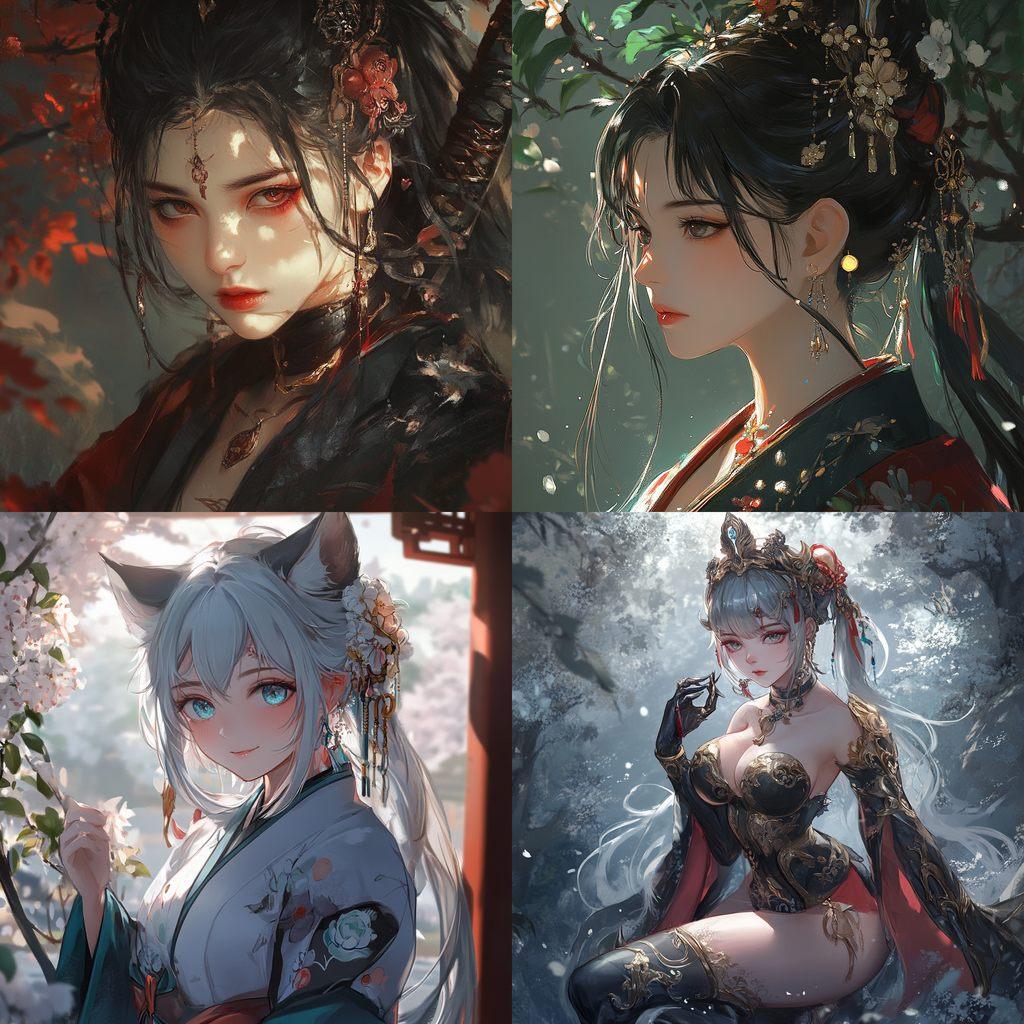 Genshin style, Midjourney V6.1, render 1 of 4