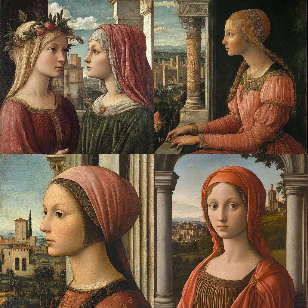 Gentile Bellini style, Midjourney V6.1, render 1 of 4