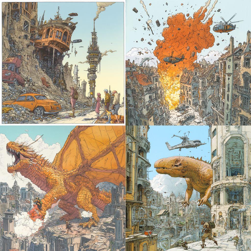 Geof Darrow style, Midjourney V6.1, render 1 of 4