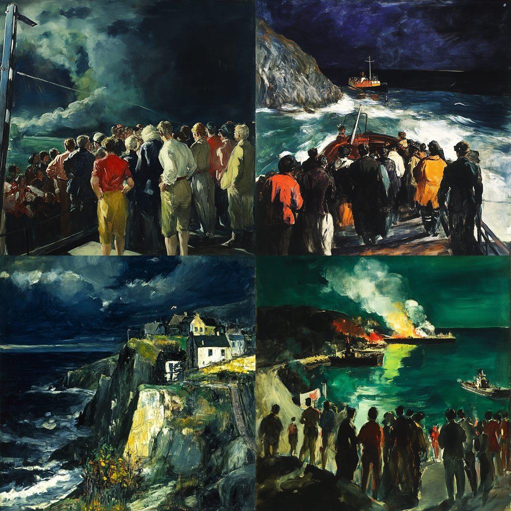 George Bellows style, Midjourney V6.1, render 1 of 4
