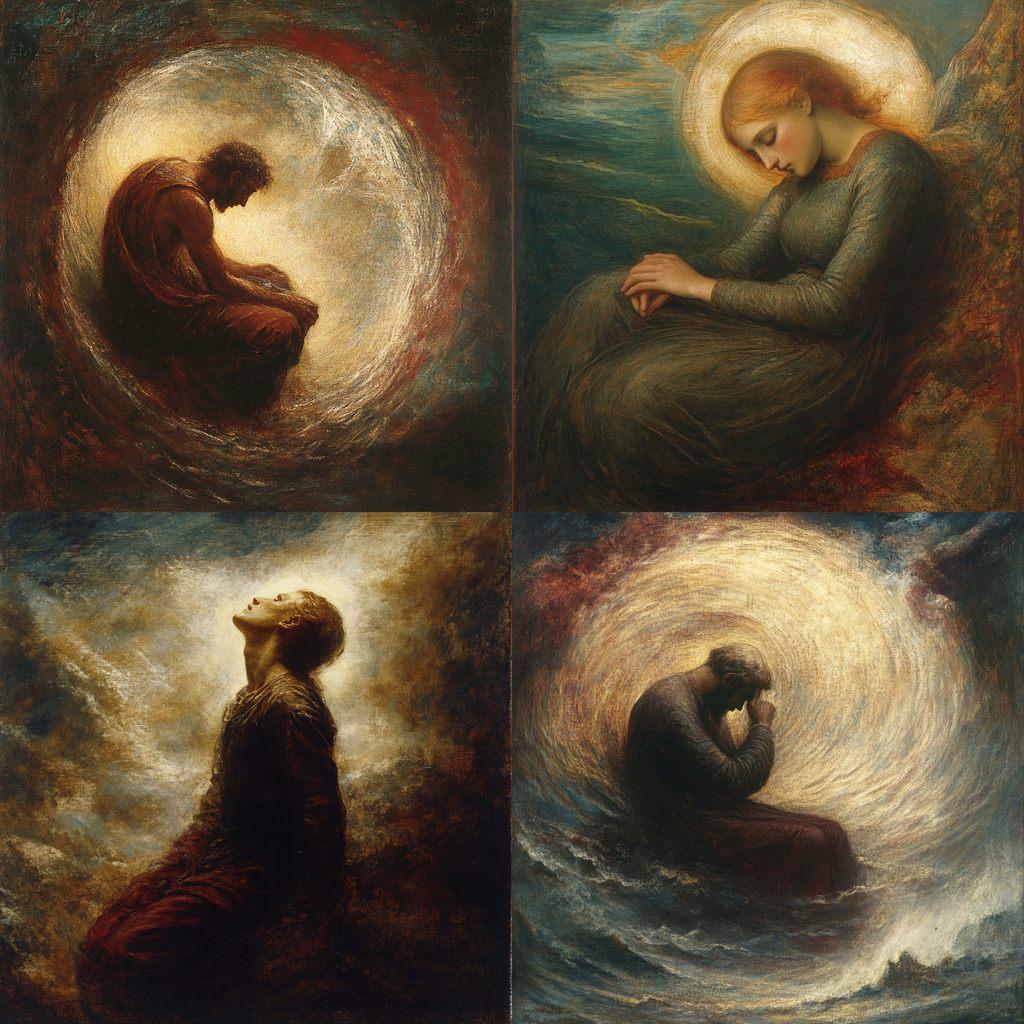 George Frederic Watts style, Midjourney V6.1, render 1 of 4