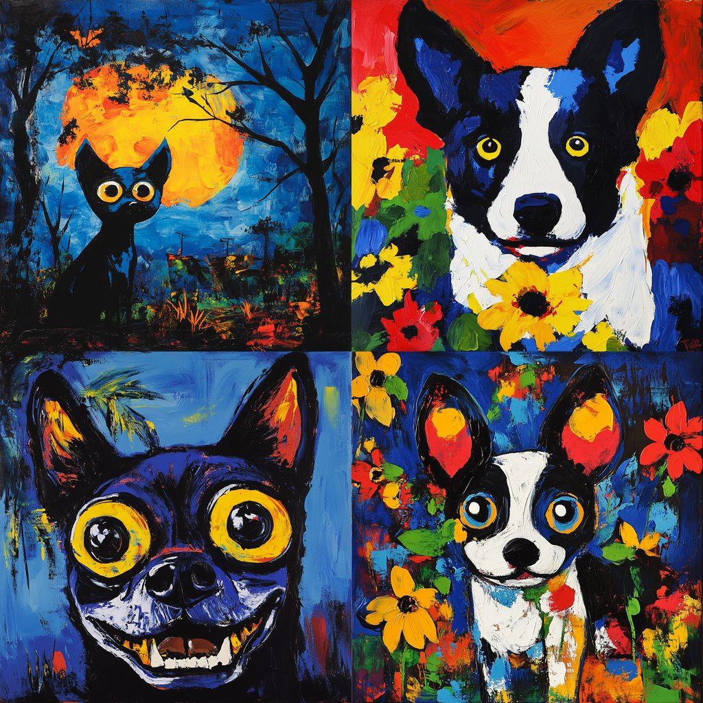 George Rodrigue style, Midjourney V6.1, render 1 of 4
