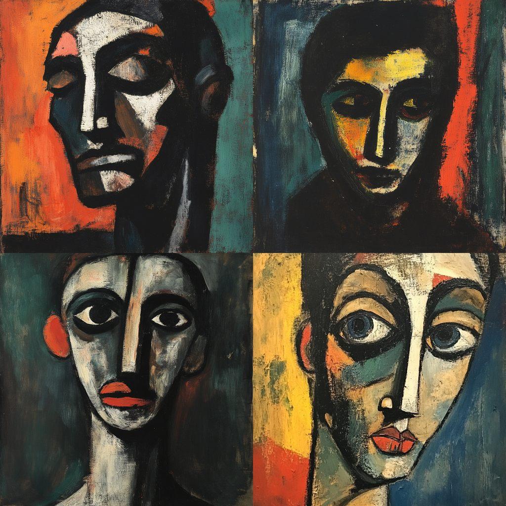 George Rouault style, Midjourney V6.1, render 1 of 4