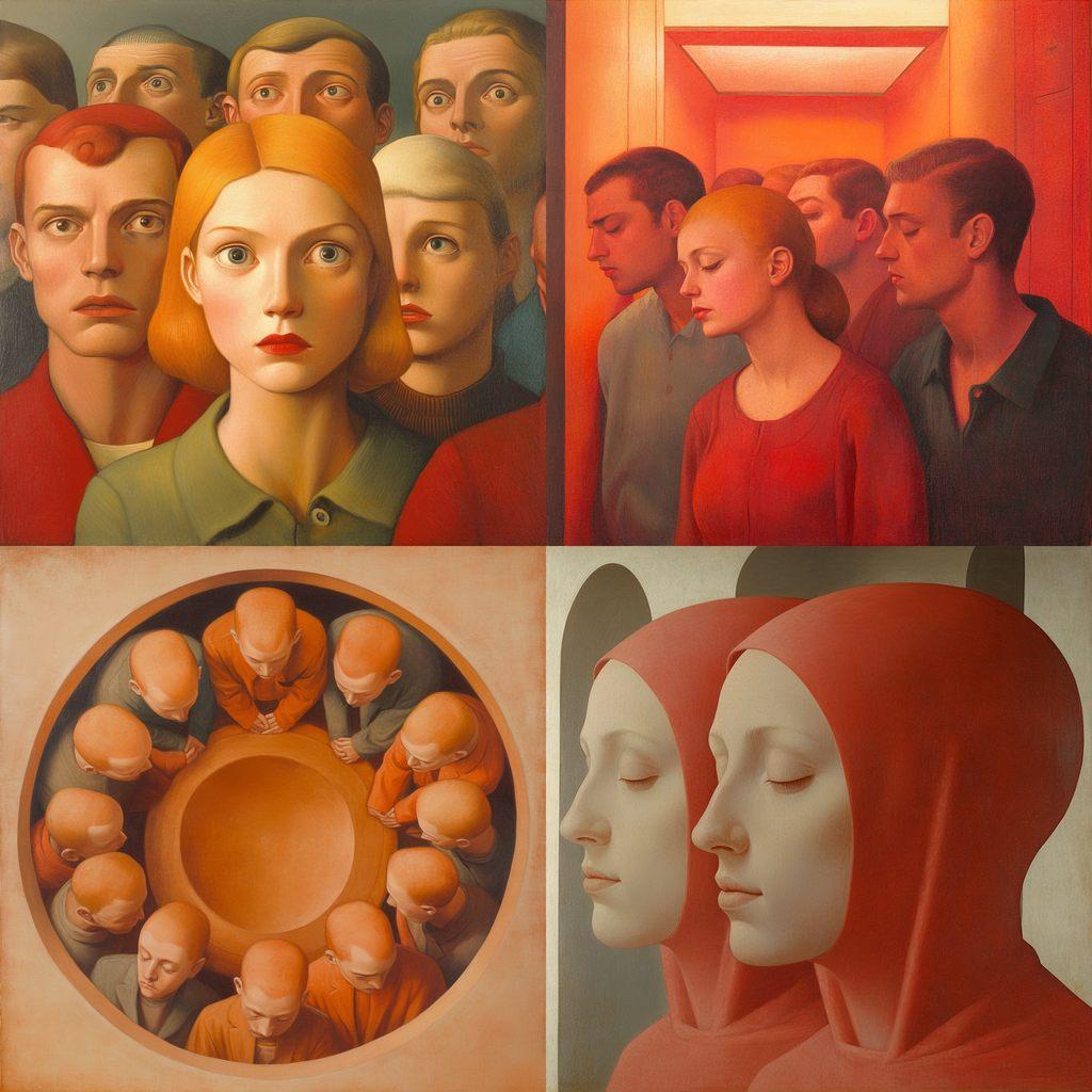 George Tooker style, Midjourney V6.1, render 1 of 4